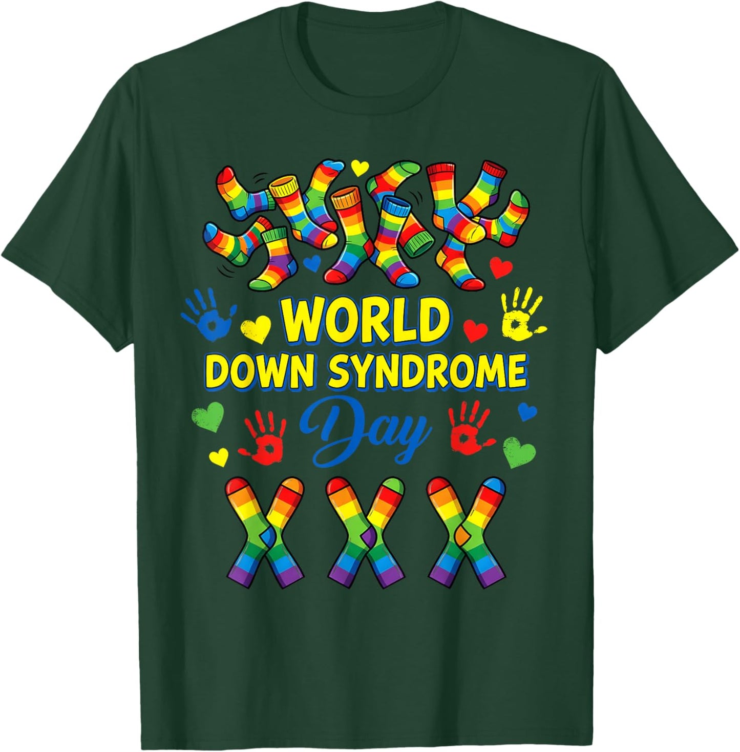 Rock Your Socks Support Awareness World Down Syndrome Day T-Shirt - T-Shirt | Forest