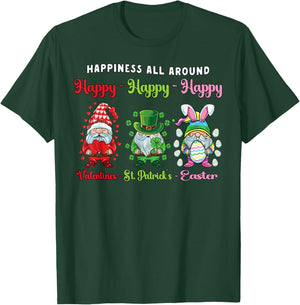 Gnome Valentines St Patrick Easter Happy Holiday Gnomies T-Shirt - T-Shirt | Forest