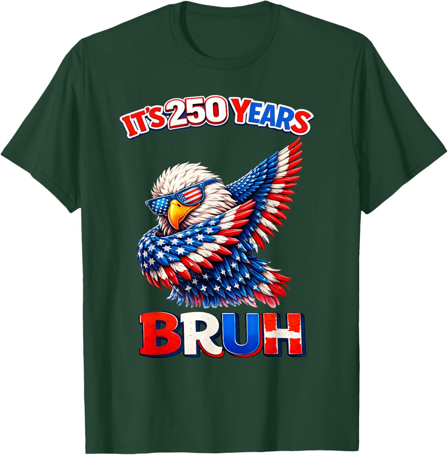 250 Years Anniversary Bruh Eagle Dabbing 4th of July Kids T-Shirt - T-Shirt | Forest