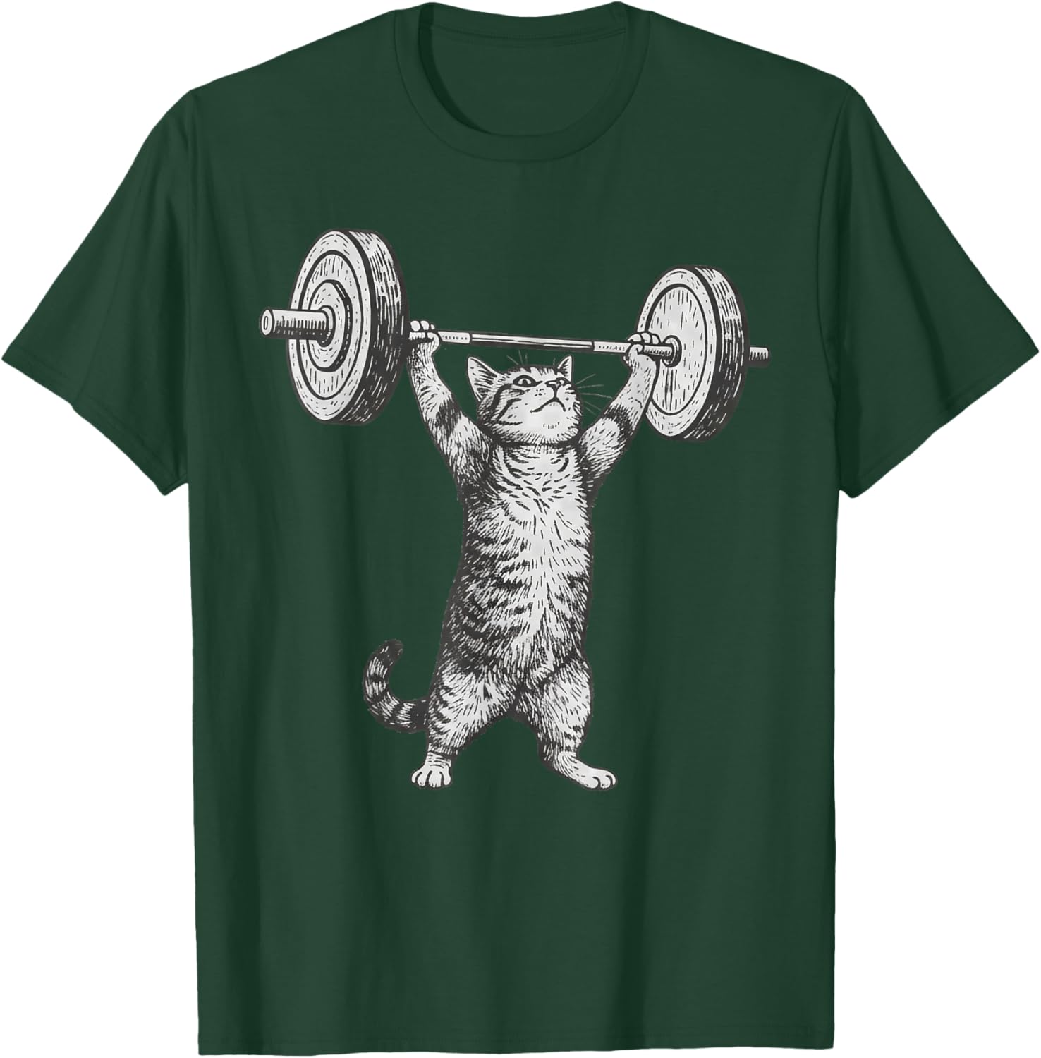Funny Cat Gym Workout Lover Gift T-Shirt - T-Shirt | Forest