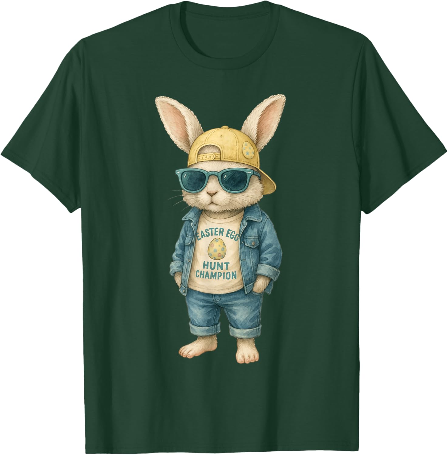 Cool Easter Bunny with Sunglasses for Boys Teens Men Boys T-Shirt - T-Shirt | Forest
