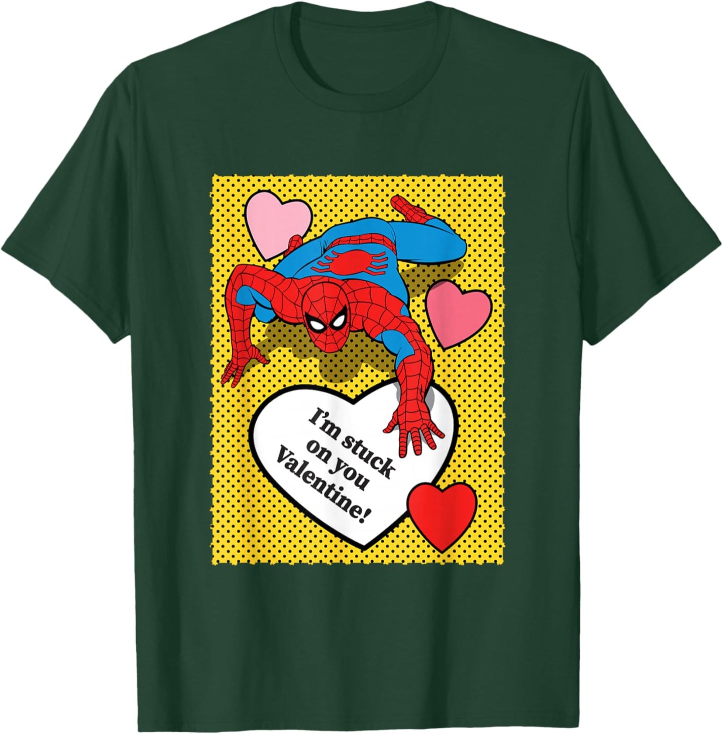 Marvel Comics Spider-Man Valentine Hearts Design T-Shirt - T-Shirt | Forest