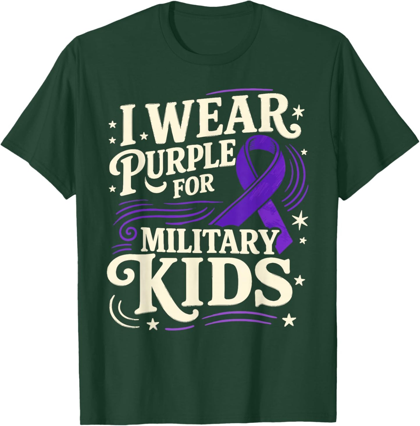 Purple Up Military Kids Month of Military Child T-Shirt - T-Shirt | Forest