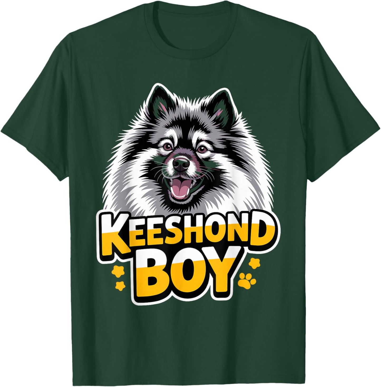 Keeshond Boy Cartoon Puppy Canine Dutch Pet Dog Breed T-Shirt - T-Shirt | Forest