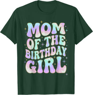 Mom of The Birthday Girl Groovy Retro Party Matching Theme T-Shirt - T-Shirt | Forest