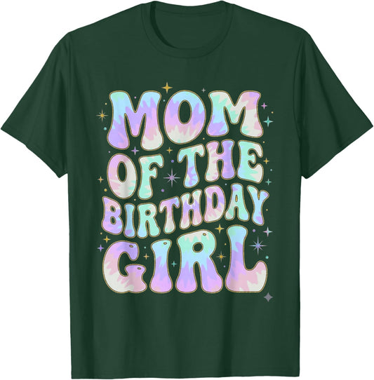 Mom of The Birthday Girl Groovy Retro Party Matching Theme T-Shirt - T-Shirt | Forest