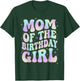 Mom of The Birthday Girl Groovy Retro Party Matching Theme T-Shirt - T-Shirt | Forest