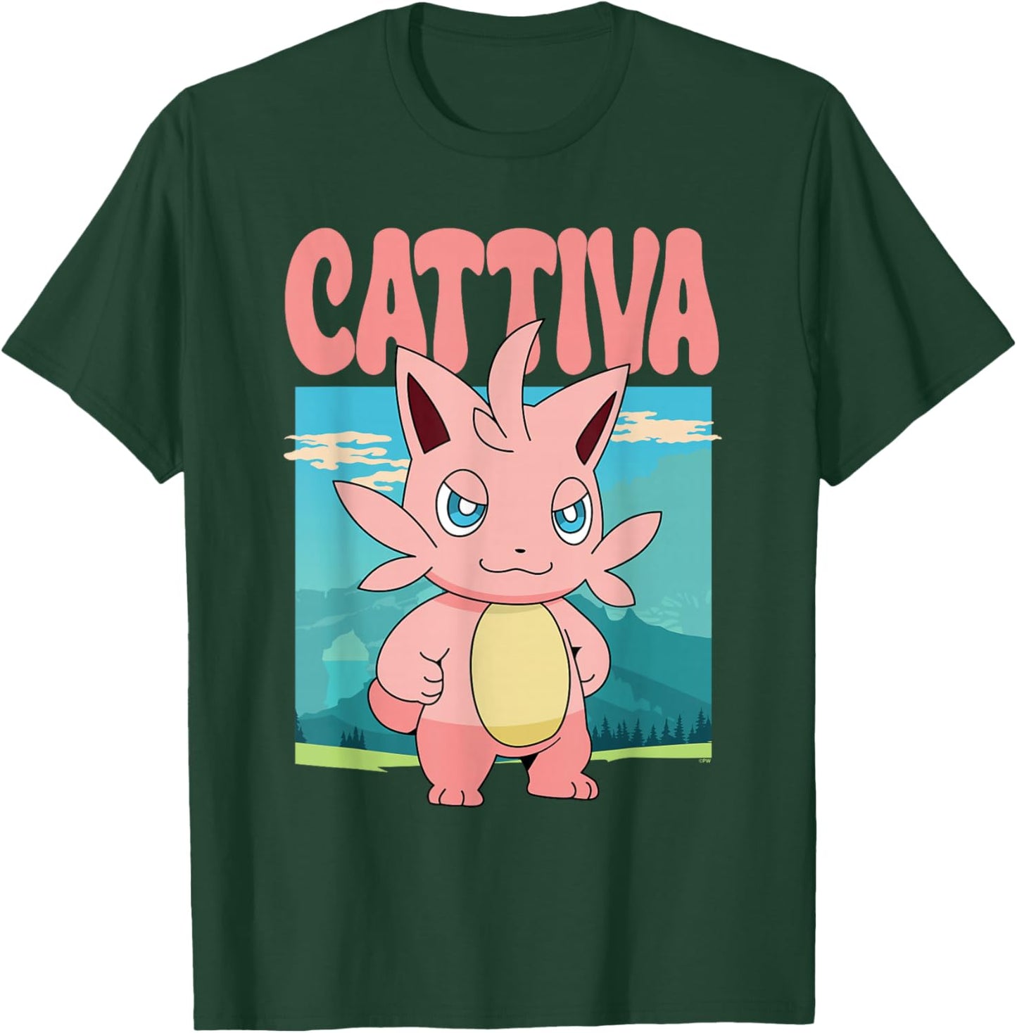 Palworld Cattiva Nature Scene Character Portrait Video Game T-Shirt - T-Shirt | Forest
