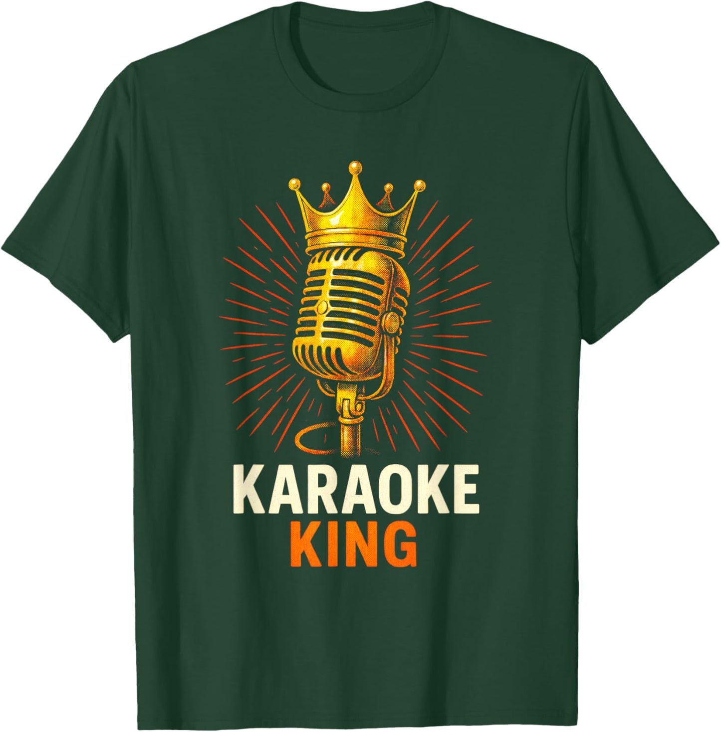 Karaoke King - Microphone Crown Music Party T-Shirt - T-Shirt | Forest