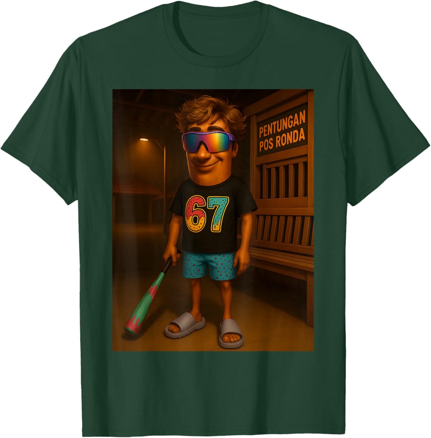 67 Ice Cream Drip Tung Tung Tung Sahur Brainrot Meme T-Shirt - T-Shirt | Forest