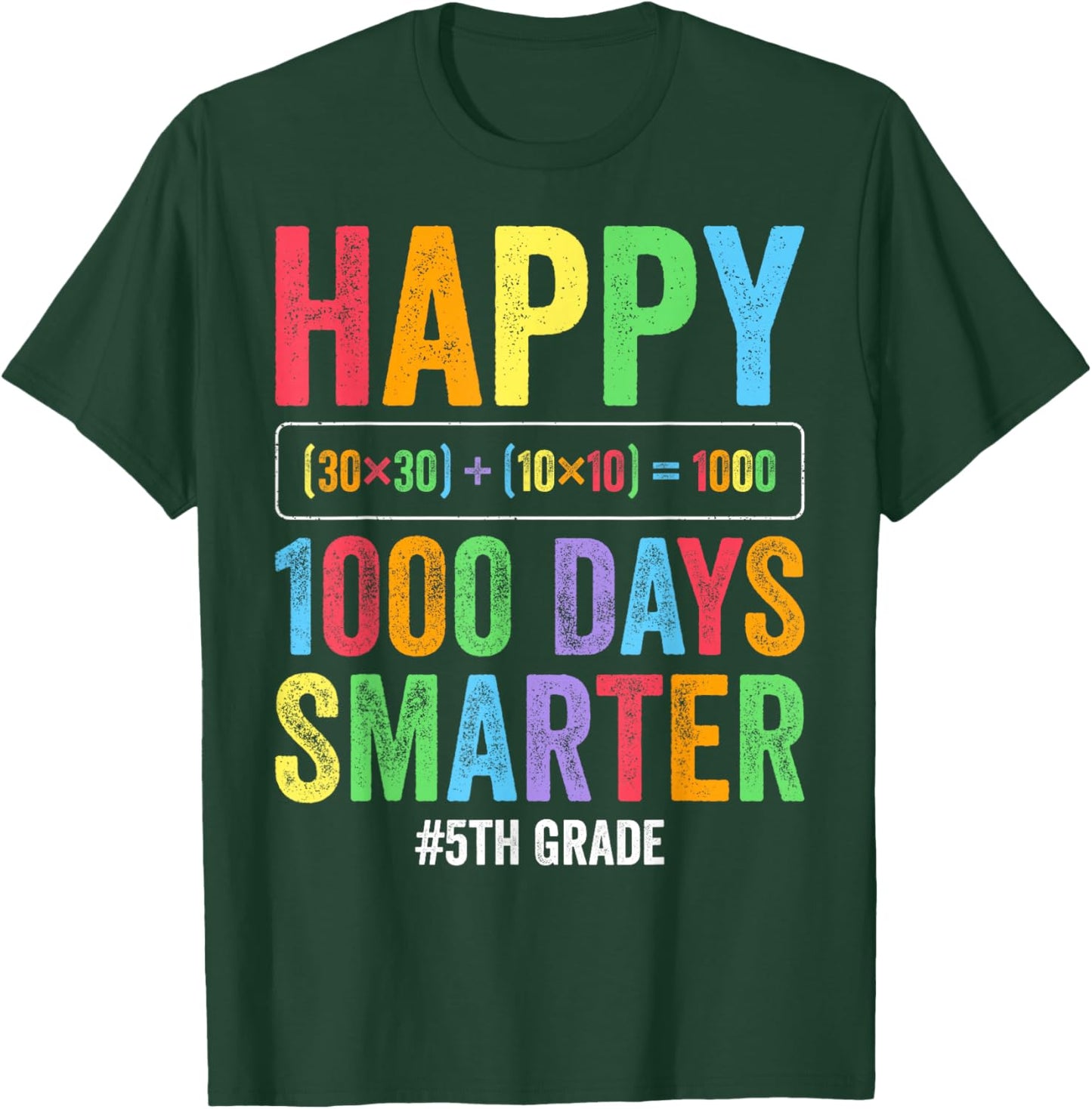 Bruh It's My 1000 Days Smarter 5th Grade Elementary Kids T-Shirt - T-Shirt | Forest