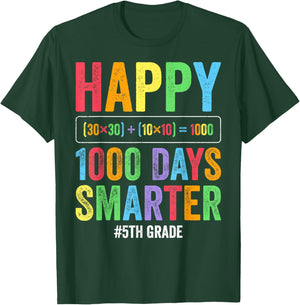 Bruh It's My 1000 Days Smarter 5th Grade Elementary Kids T-Shirt - T-Shirt | Forest