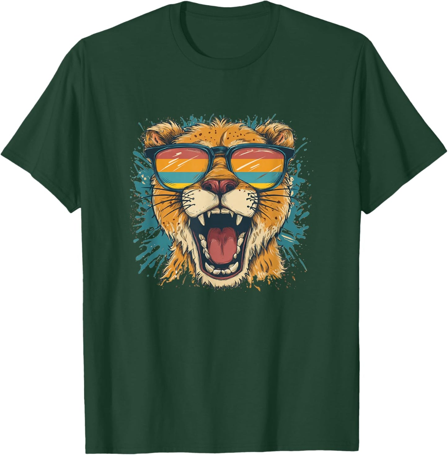 Colorful Sunglasses Cougar Costume T-Shirt - T-Shirt | Forest