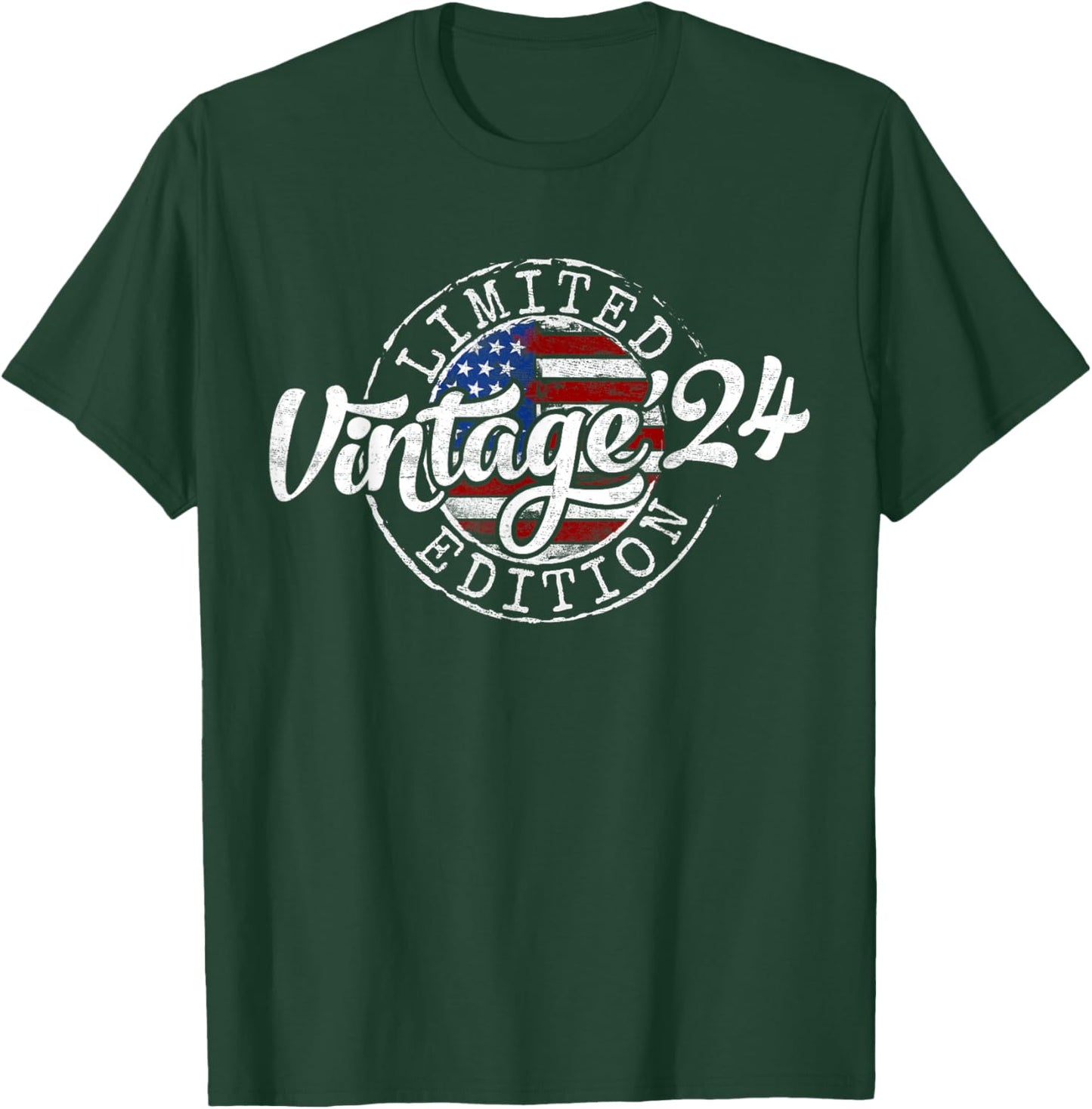 Vintage 2024 Stamp 2nd Birthday Gift Boy Girl 2 Year Old T-Shirt - T-Shirt | Forest