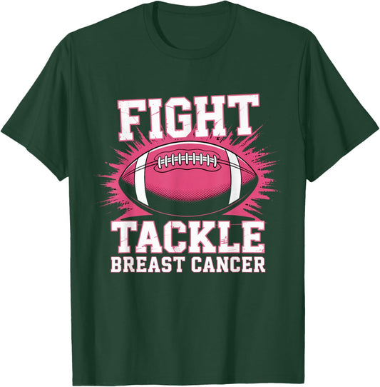 Pink Out Tackle Breast Cancer Awareness Football Kids Boys T-Shirt - T-Shirt | Forest