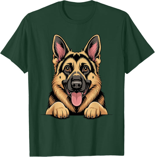 Cute Puppy Artistic GSD Alsatian Working German Shepherd T-Shirt - T-Shirt | Forest