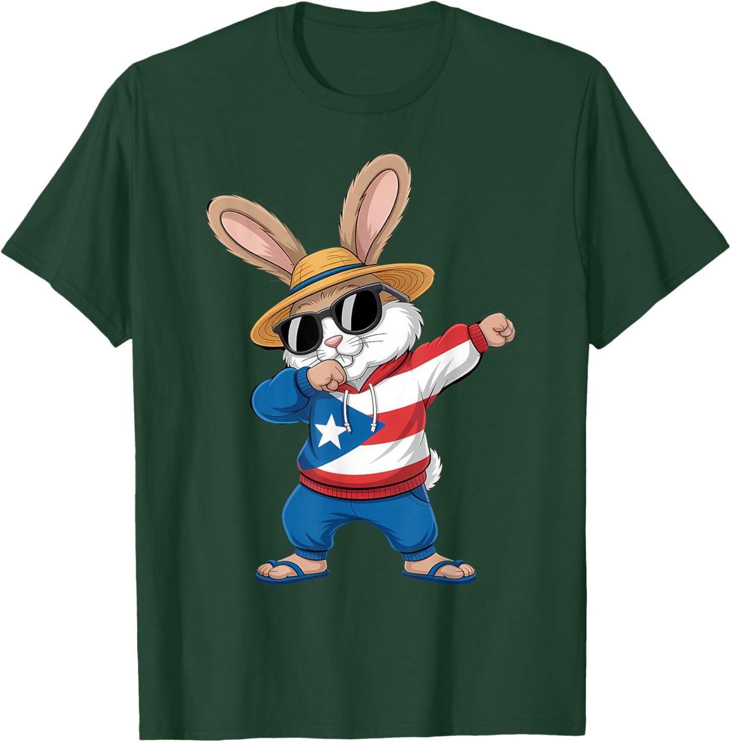 Puerto Rico Rabbit Puerto Rican Flag Bunny T-Shirt - T-Shirt | Forest