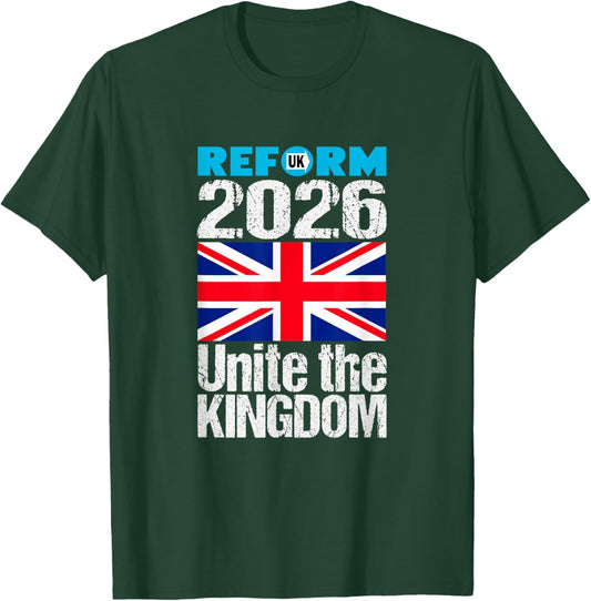Unite The Kingdom 2026 Reform UK - Patriotic for Britain T-Shirt - T-Shirt | Forest