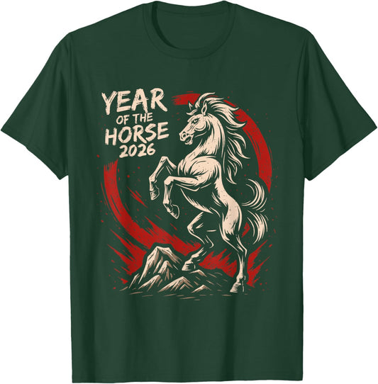 Chinese New Year 2026 Year of The Horse Lunar New Year 2026 T-Shirt - T-Shirt | Forest