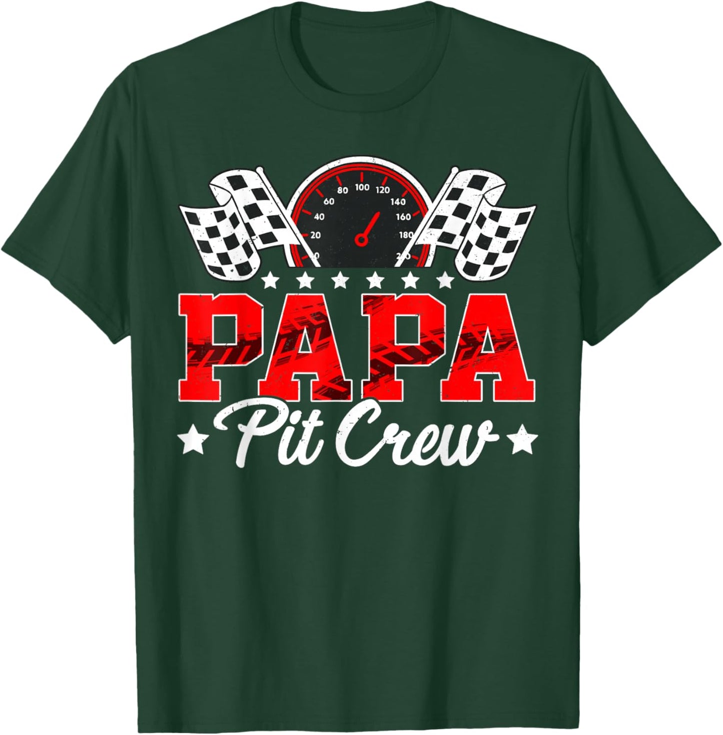 Race Car Birthday Party Matching Family Papa Pit Crew T-Shirt - T-Shirt | Forest