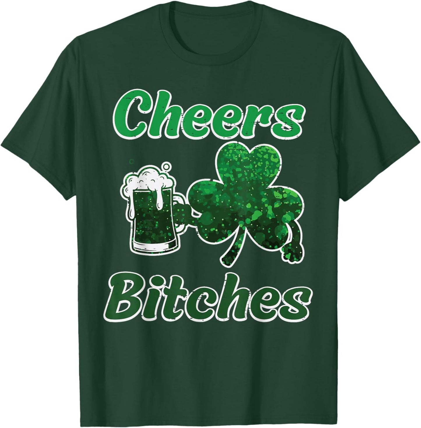 St Patricks Day Cheers Shamrock Funny Saint Pattys Women Men T-Shirt - T-Shirt | Forest