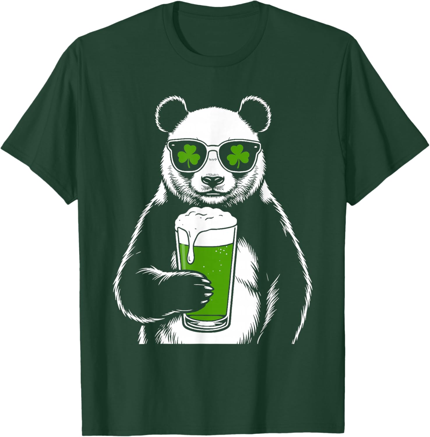 Panda St Patty's Shamrock Beer Funny St Patrick's Day T-Shirt - T-Shirt | Forest