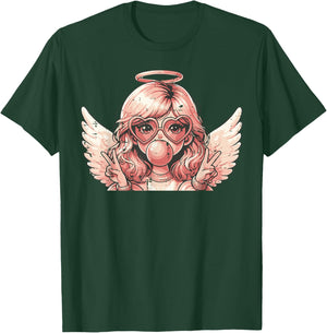 Valentines Day Angel Heart Bubblegum Girls Kids Women T-Shirt - T-Shirt | Forest