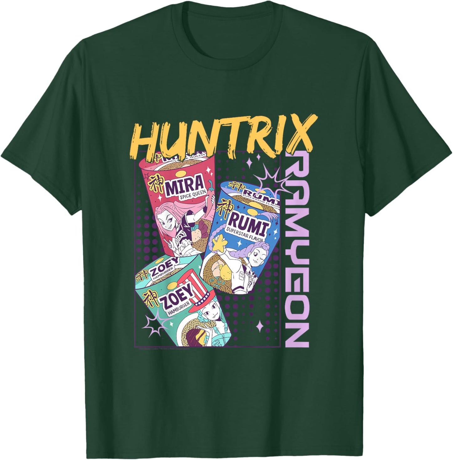 Kpop Demon Hunters Huntrix Ramyeon Full Color T-Shirt - T-Shirt | Forest