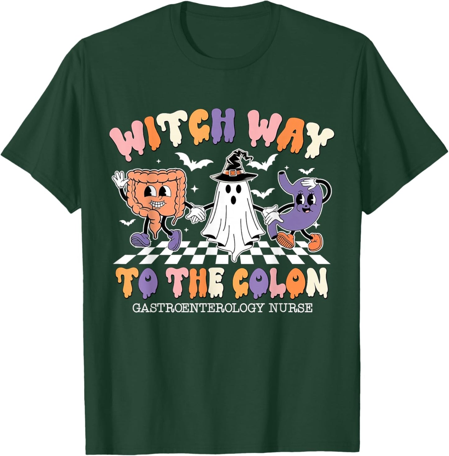 Witch Way to The Colon Gastroenterology Nurse Halloween T-Shirt - T-Shirt | Forest