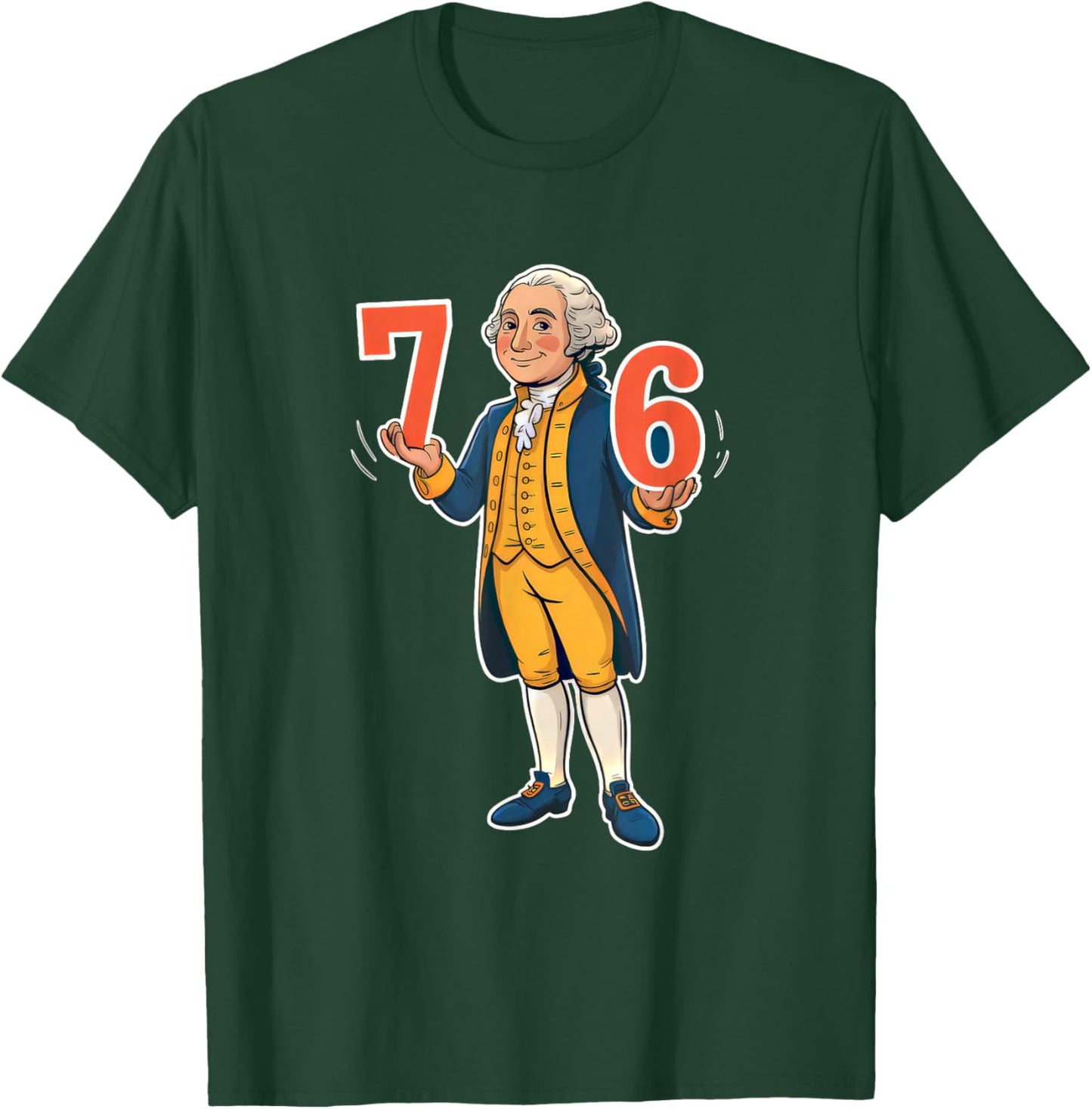 6-7 7-6 George Washington Funny Six Seven Gen Alpha Slang T-Shirt - T-Shirt | Forest