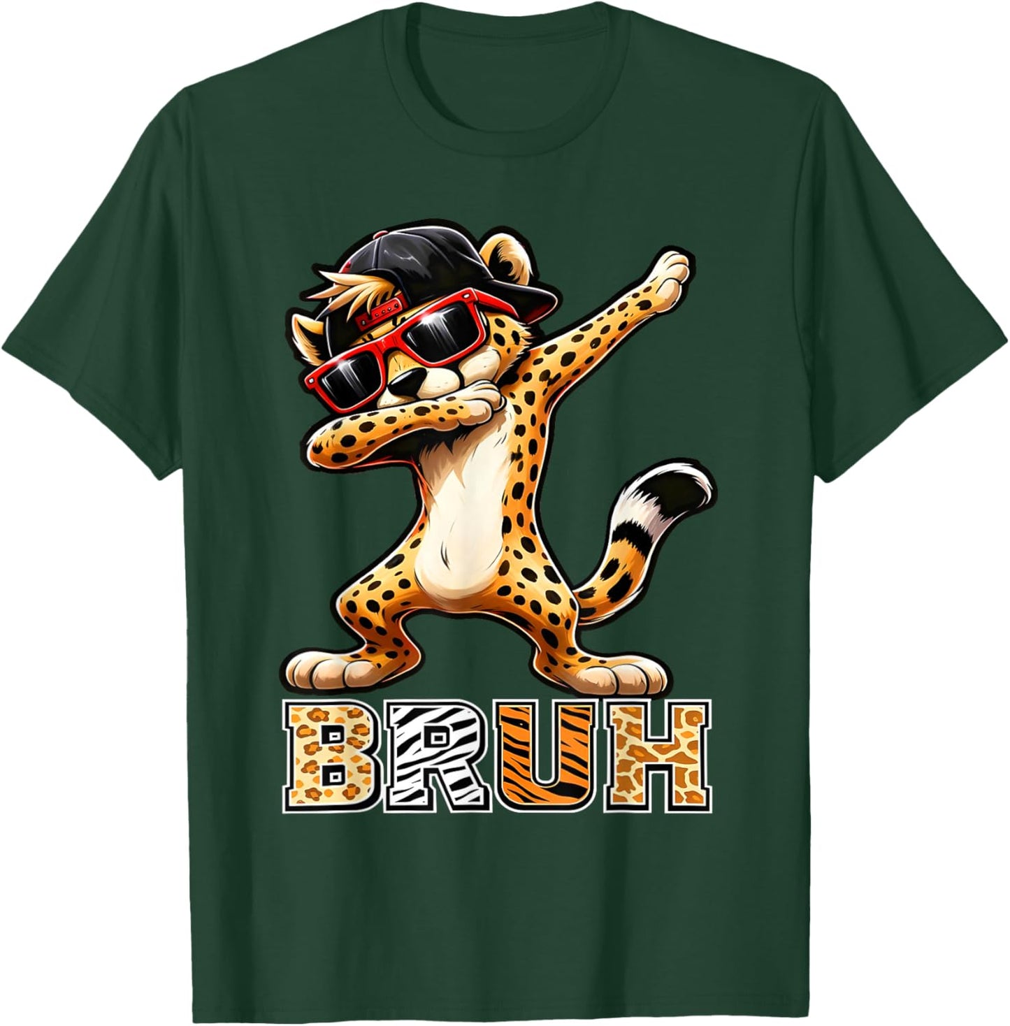 Bruh Cheetah Meme Men Boys Animal Print Kids T-Shirt - T-Shirt | Forest