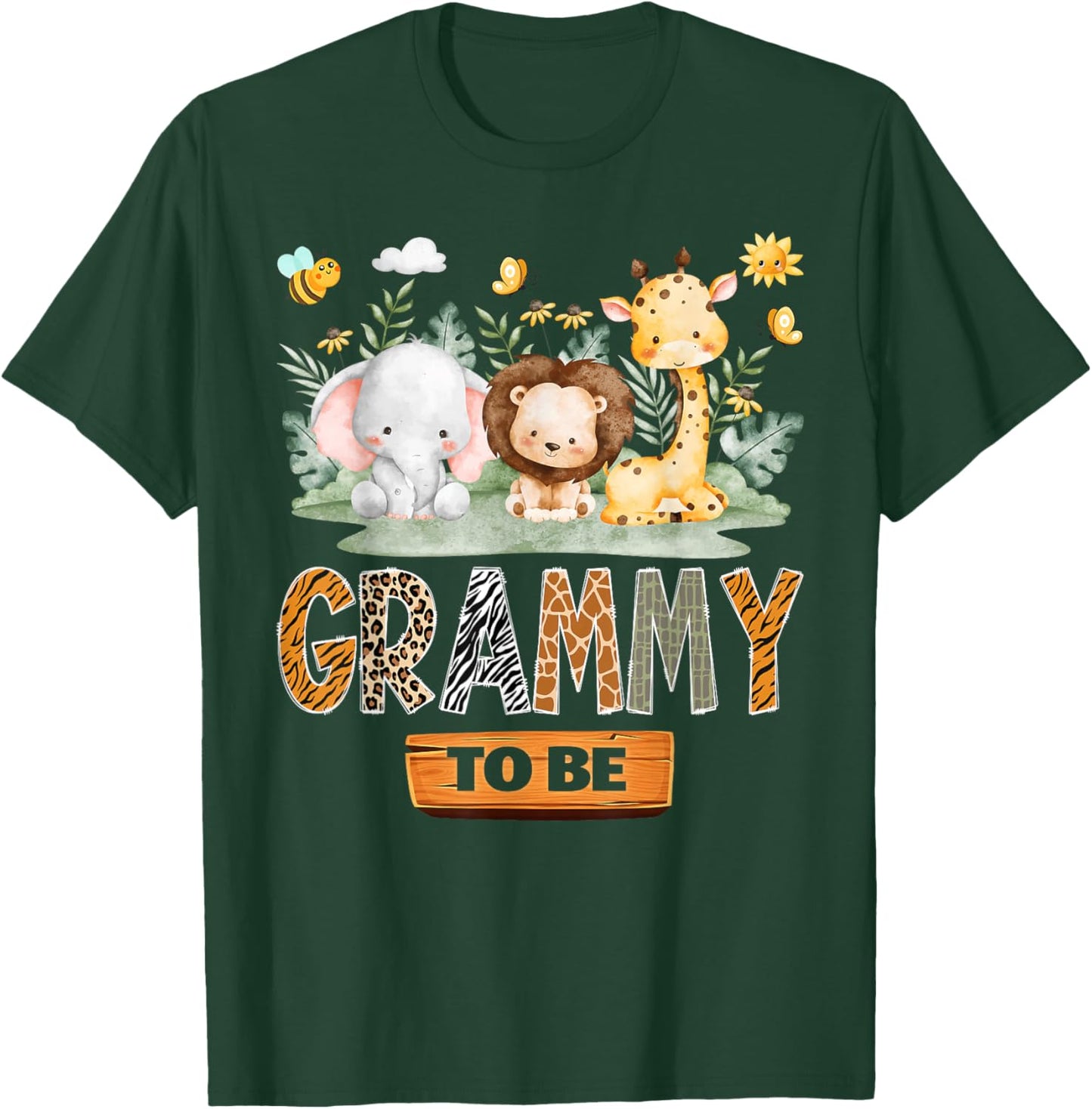 Grammy to Be Safari Jungle Animal Gender Reveal Party T-Shirt - T-Shirt | Forest