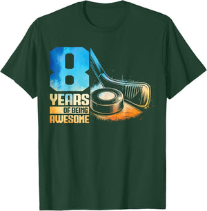 8th Birthday Boys Icehockey Player Ice Hockey 8 Years Old T-Shirt - T-Shirt | Forest