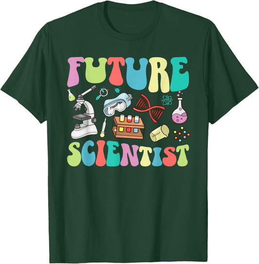 Groovy Future Scientist Kids Scientist Boy Science T-Shirt - T-Shirt | Forest