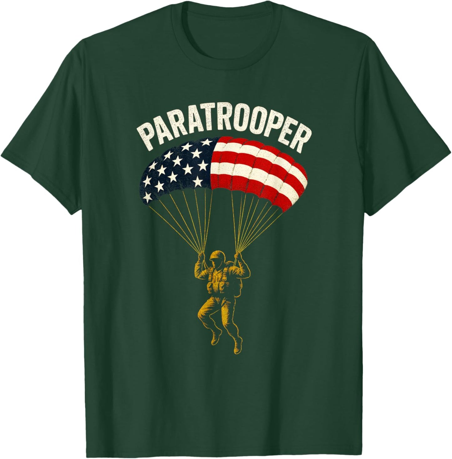 Paratrooper - Military Soldier Skydiving T-Shirt - T-Shirt | Forest