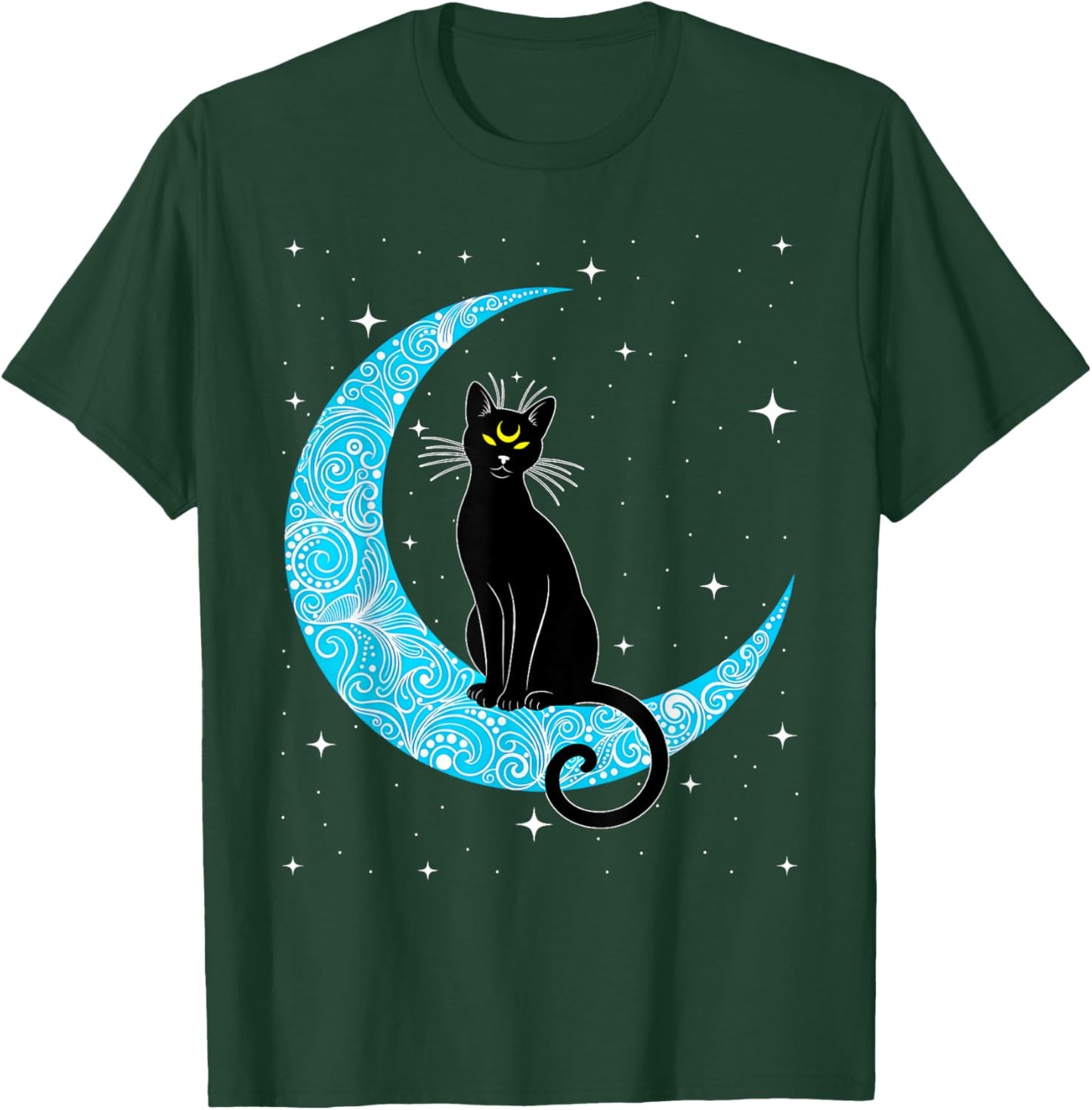 Black Cat Crescent Moon Sailor Mum T-Shirt - T-Shirt | Forest