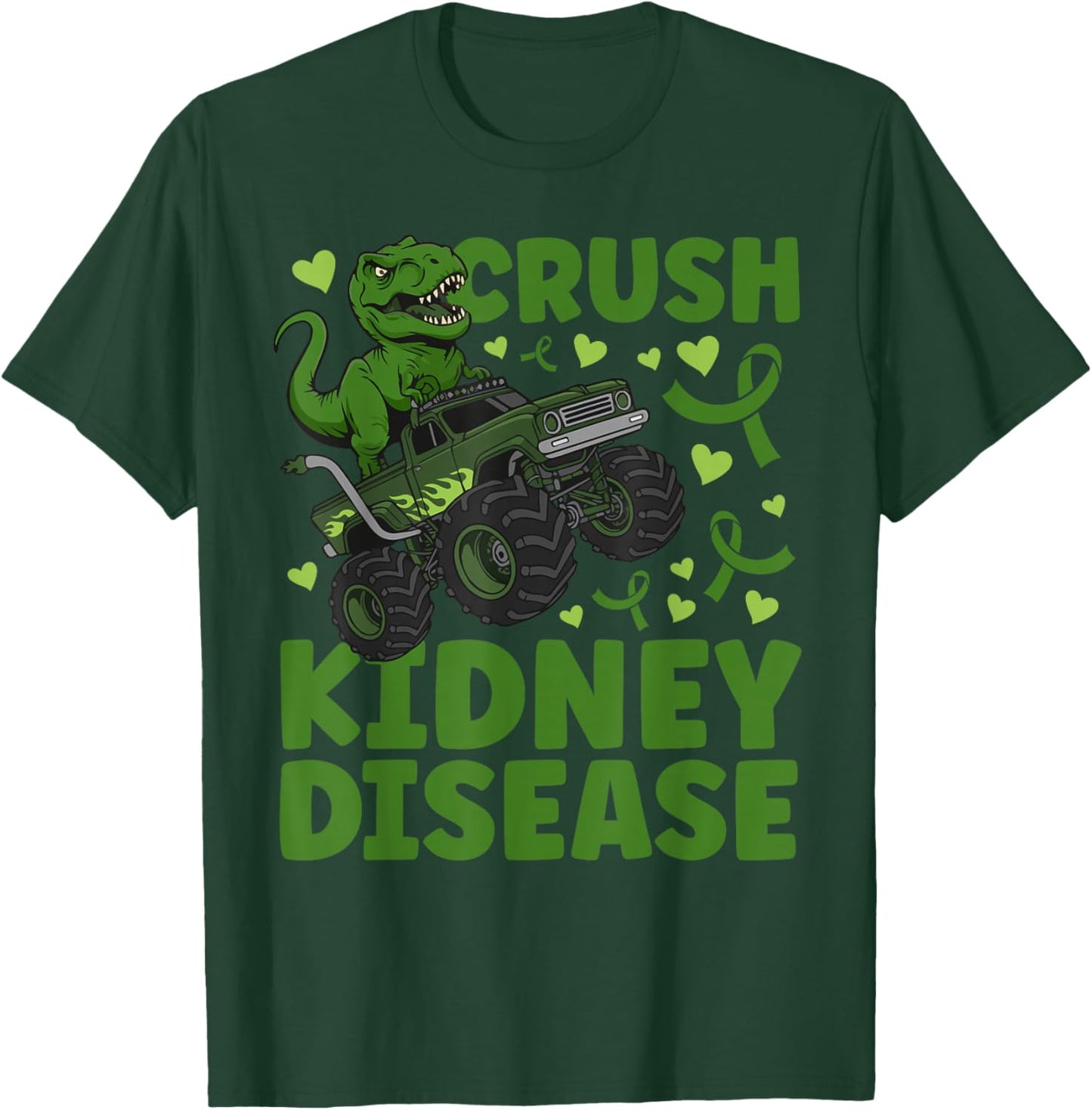 Crush Kidney Disease Awareness Month Kidney Disease Warrior T-Shirt - T-Shirt | Forest