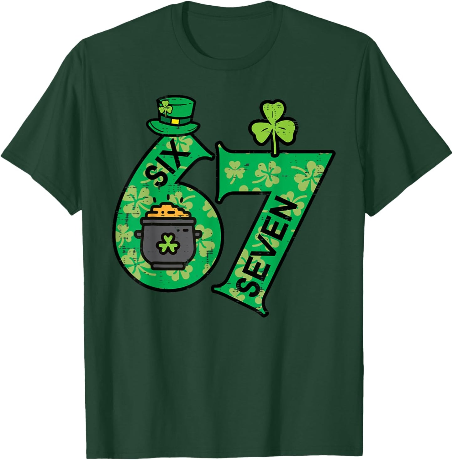 Six Seven 6 7 St Patricks Day 67 Paddys Meme Boys Kids Youth T-Shirt - T-Shirt | Forest