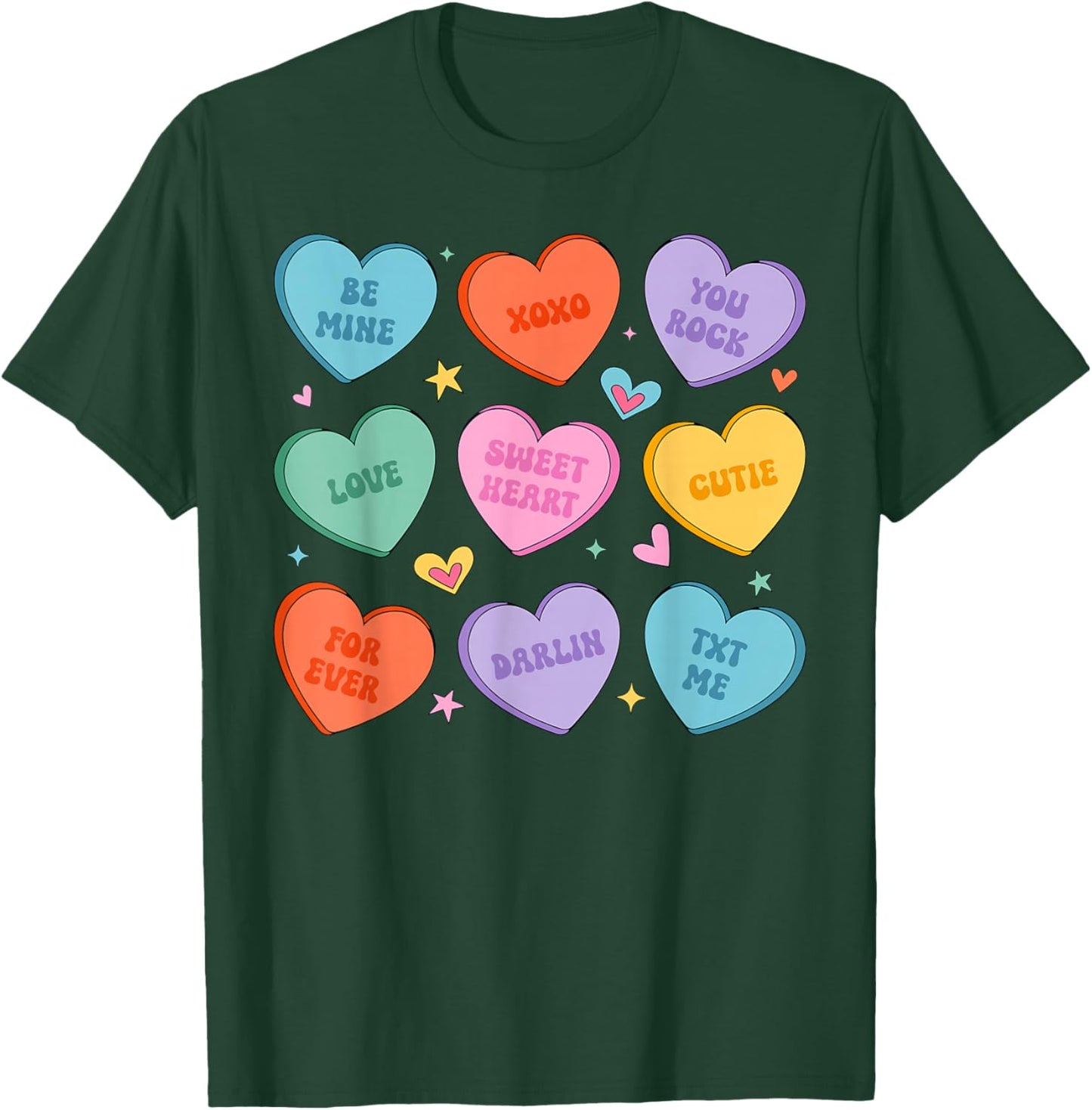 Valentines Day Hearts Candy Be Mine Valentine Women Men Kids T-Shirt - T-Shirt | Forest
