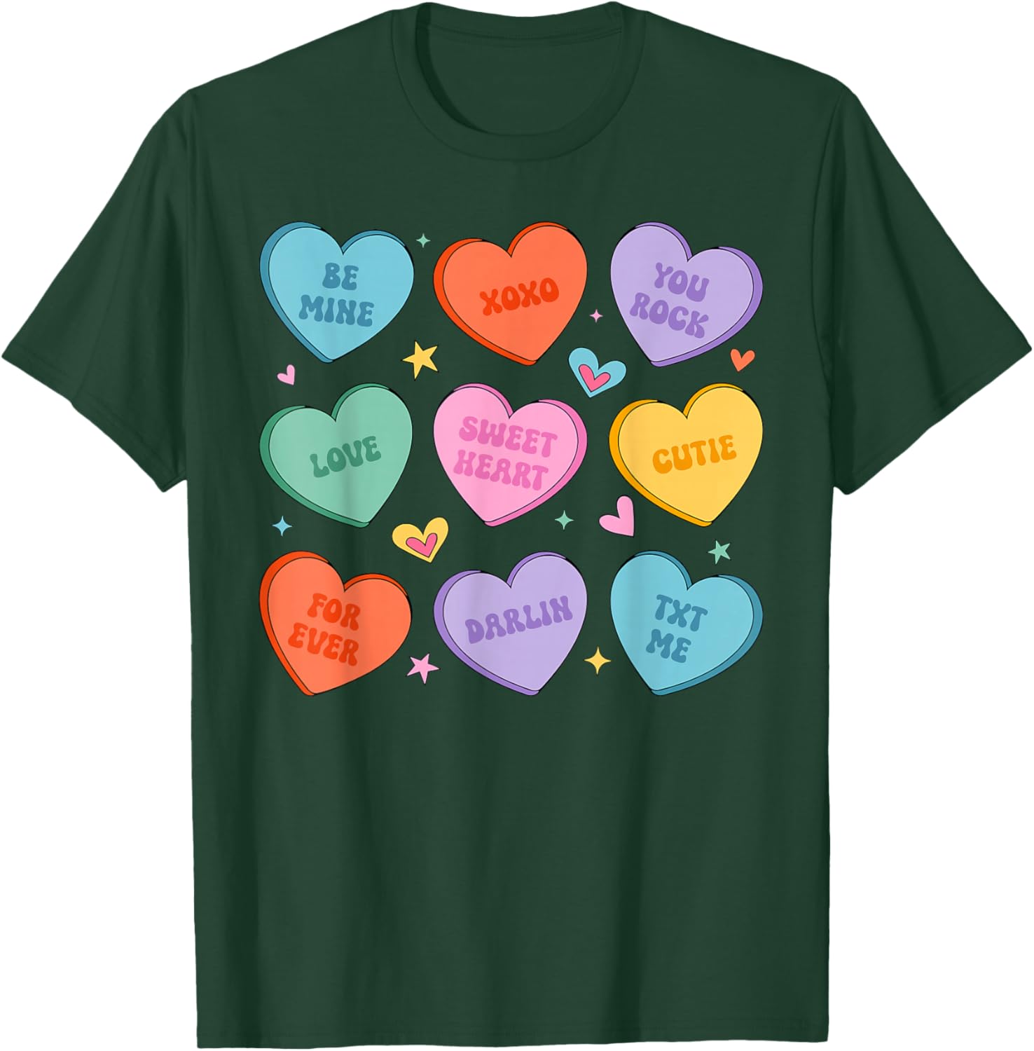 Valentines Day Hearts Candy Be Mine Valentine Women Men Kids T-Shirt - T-Shirt | Forest