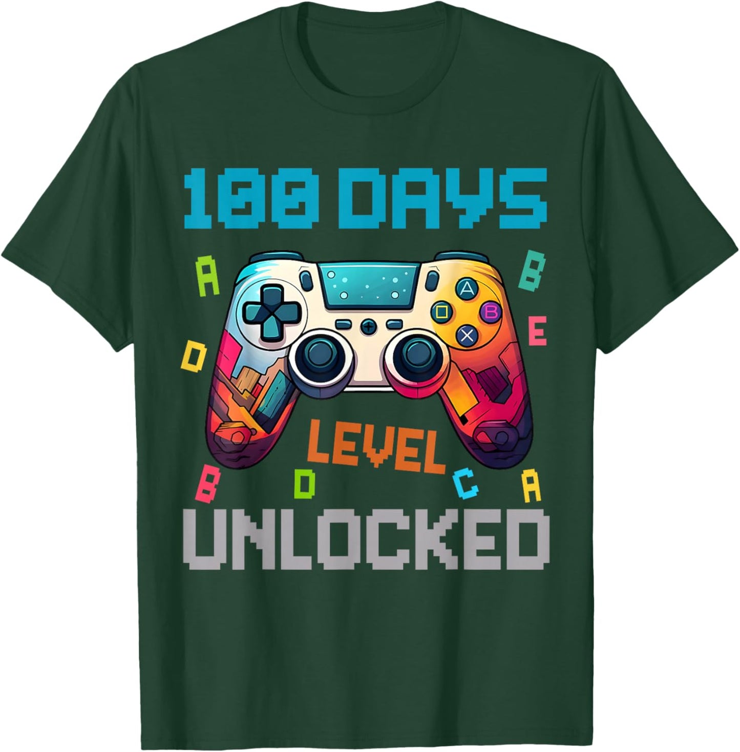 100 Days Level Unlocked Gaming 100 Days of School Boys T-Shirt - T-Shirt | Forest