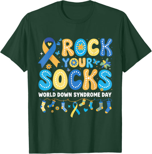 Rock Your Socks World Down Syndrome Awareness Day Women Kids T-Shirt - T-Shirt | Forest