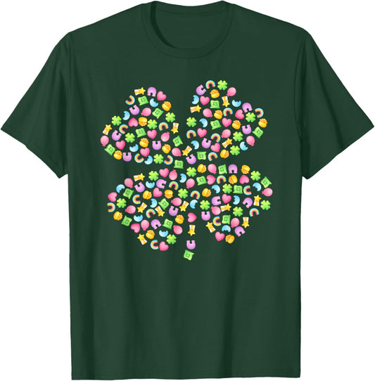 Cute Lucky Charm Shamrock St Patrick's Day Irish Girls Boys T-Shirt - T-Shirt | Forest