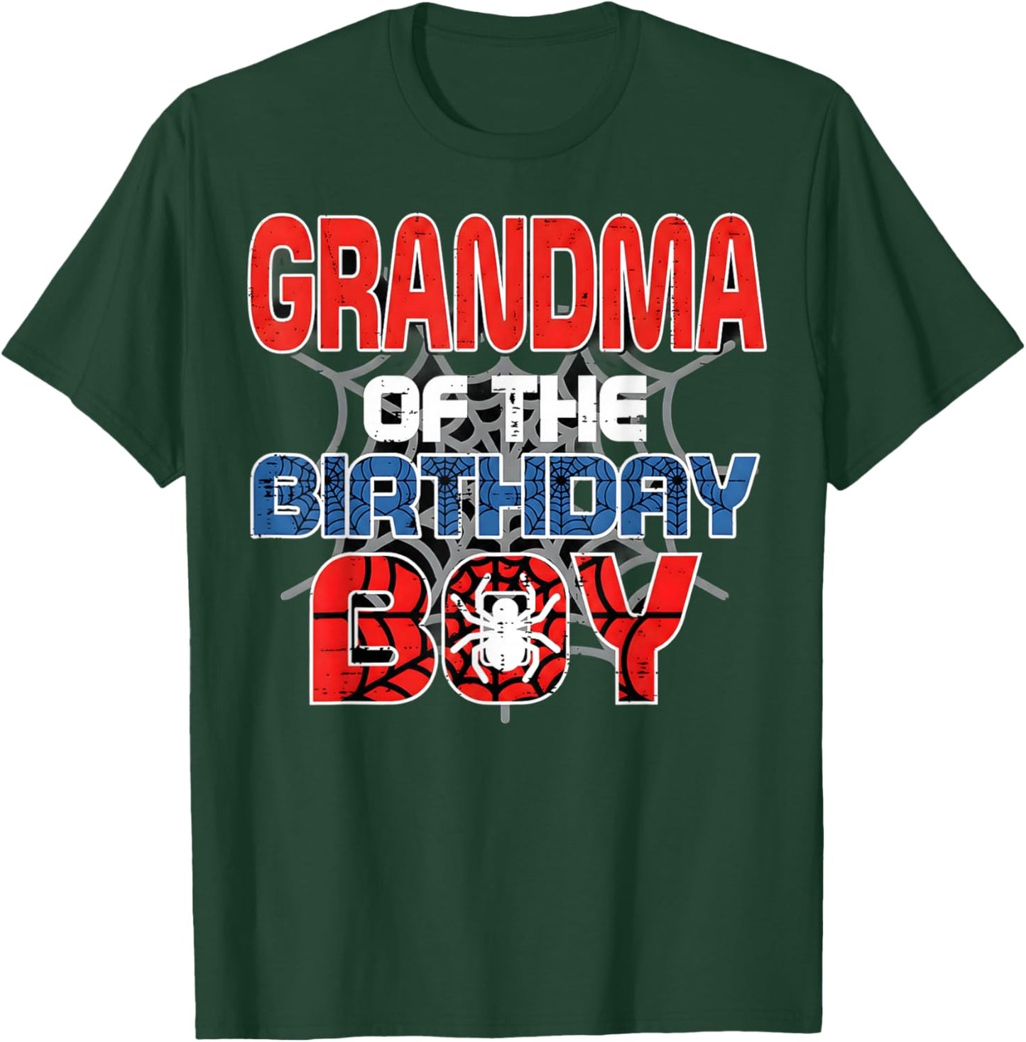 Grandma of Birthday Boy Spider Bday Party Family Matching T-Shirt - T-Shirt | Forest