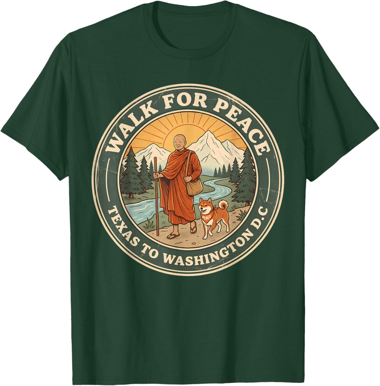 Pilgrimage Walk for Peace Texas to Washington D.C Trek T-Shirt - T-Shirt | Forest