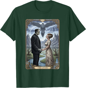 The Monster Frankenstein and Bride Lovers Tarot Card T-Shirt - T-Shirt | Forest