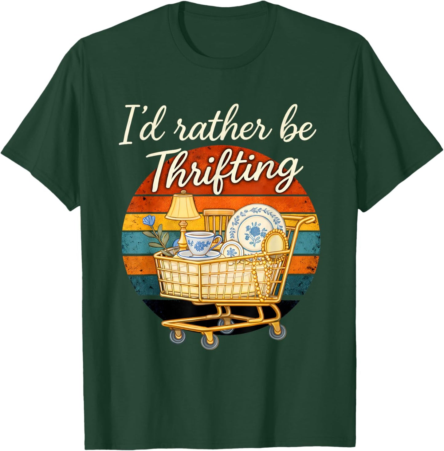Retro Thrifting Vibes I'd Rather Be Treasure Hunting T-Shirt - T-Shirt | Forest