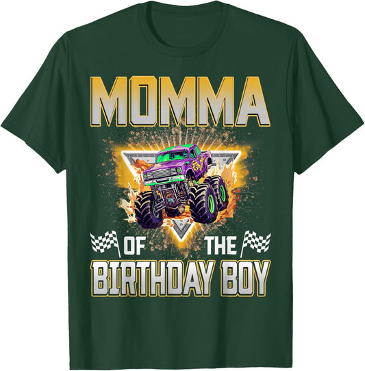 Momma of The Birthday Boy Monster Truck Birthday Family T-Shirt - T-Shirt | Forest