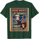 Vintage Style Read Books Lift Weights Fight Fascists Retro T-Shirt - T-Shirt | Forest