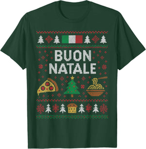 Italian Christmas Pizza Spaghetti Panettone Funny Italy T-Shirt - T-Shirt | Forest